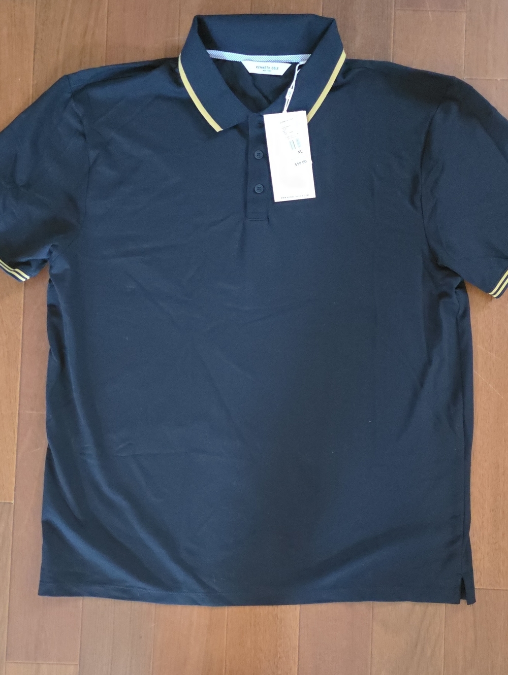 Kenneth Cole Black Polo with Yellow Trim